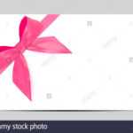 Blank Gift Card Template With Pink Bow And Ribbon. Vector Pertaining To Present Card Template