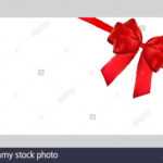 Blank Gift Card Template With Red Bow And Ribbon. Vector Regarding Present Card Template