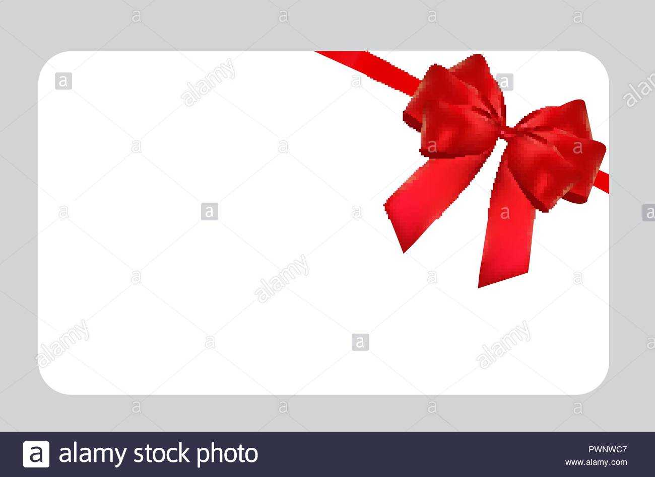 Blank Gift Card Template With Red Bow And Ribbon. Vector Regarding Present Card Template