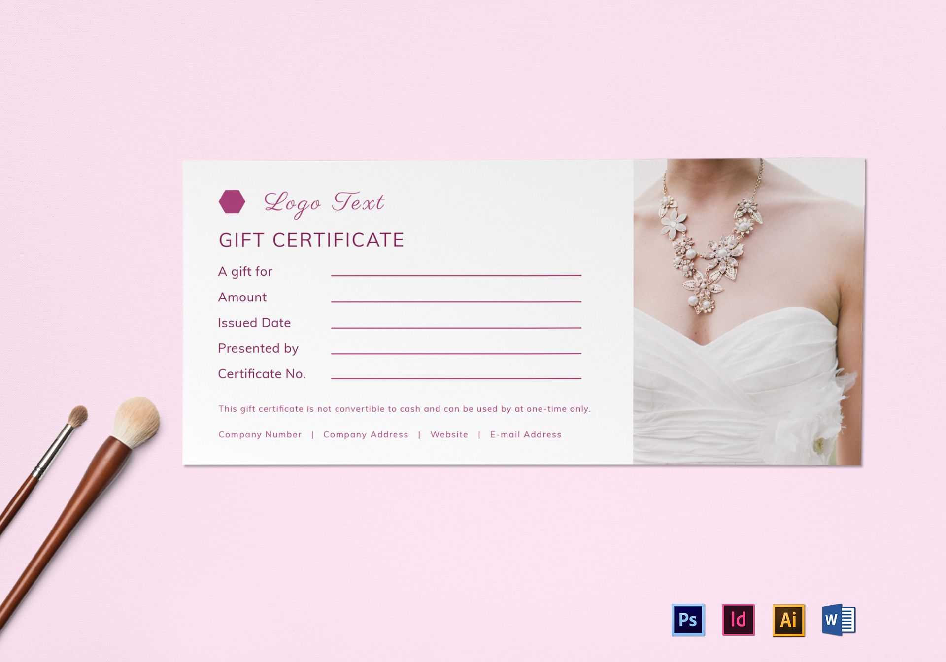 Blank Gift Certificate Template Inside Gift Certificate Template Indesign