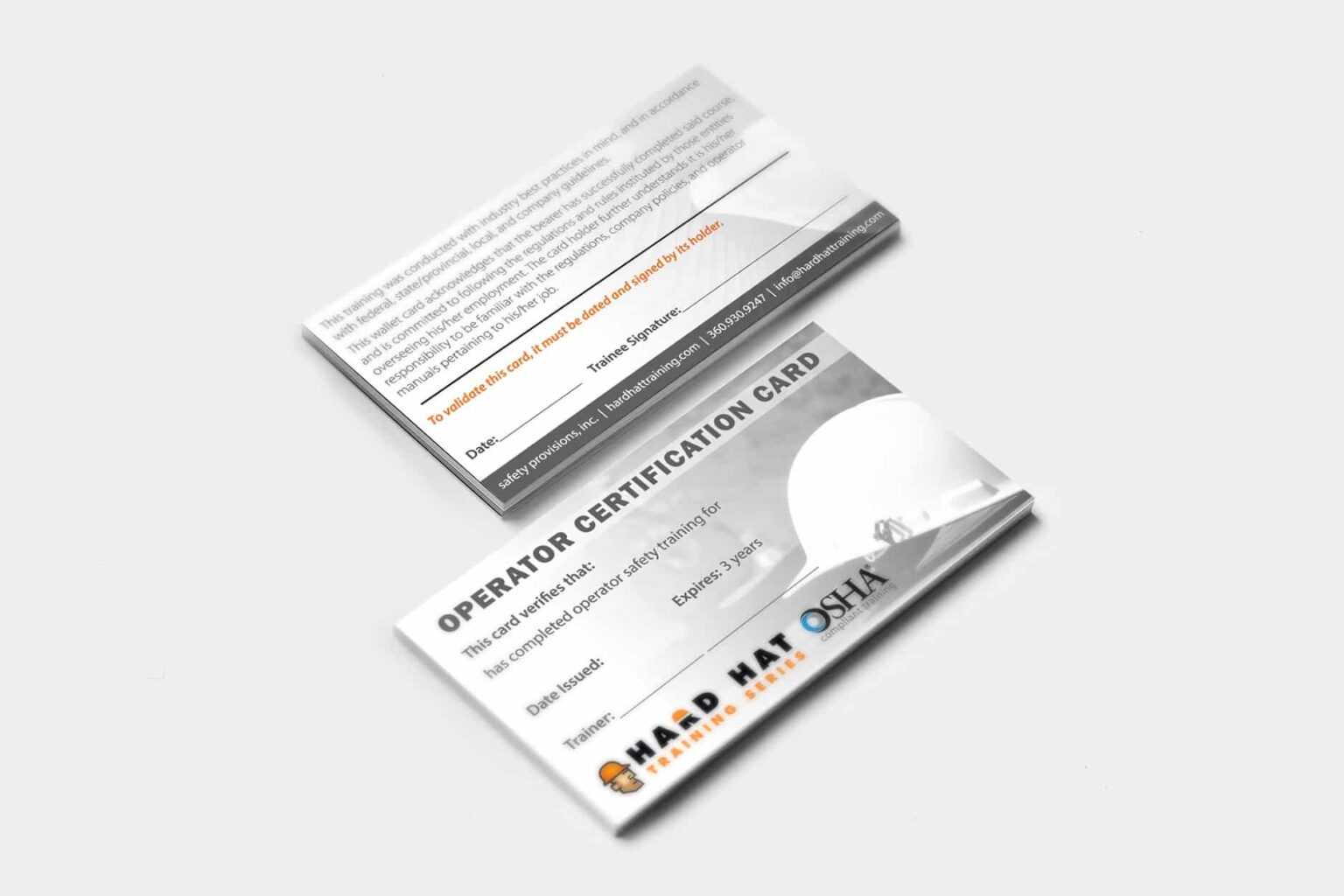 Blank Official Wallet Cards For Forklift Certification Card Template
