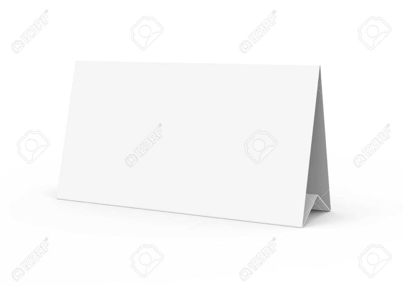 Blank Paper Tent Template, White Tent Card With Empty Space In.. In Blank Tent Card Template