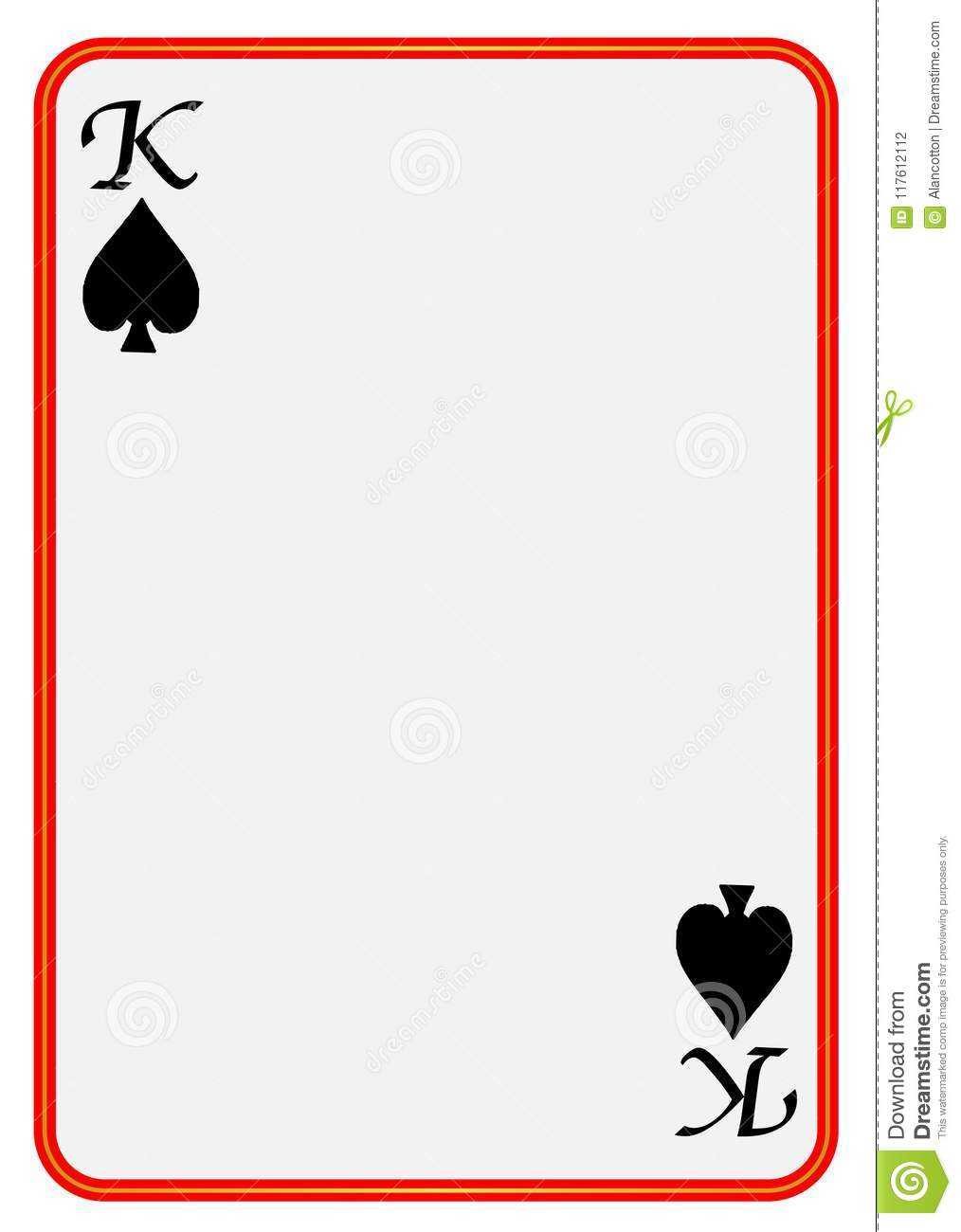Blank Playing Card King Spades Stock Vector – Illustration With Blank Playing Card Template