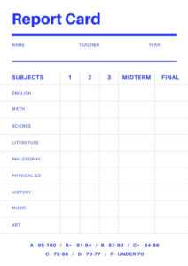 Blank Report Card Template - Best Professional Template for Blank Report Card Template