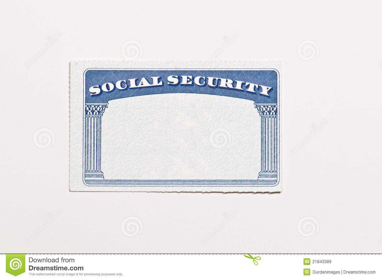 Blank Social Security Card Stock Photo 21843389 – Megapixl For Fake Social Security Card Template Download
