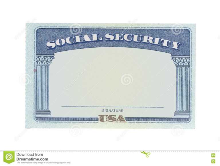 Blank Social Security Card Template