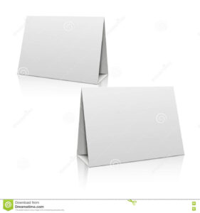 Blank White Paper Stand Table Holder Card. 3D Vector Design throughout Card Stand Template
