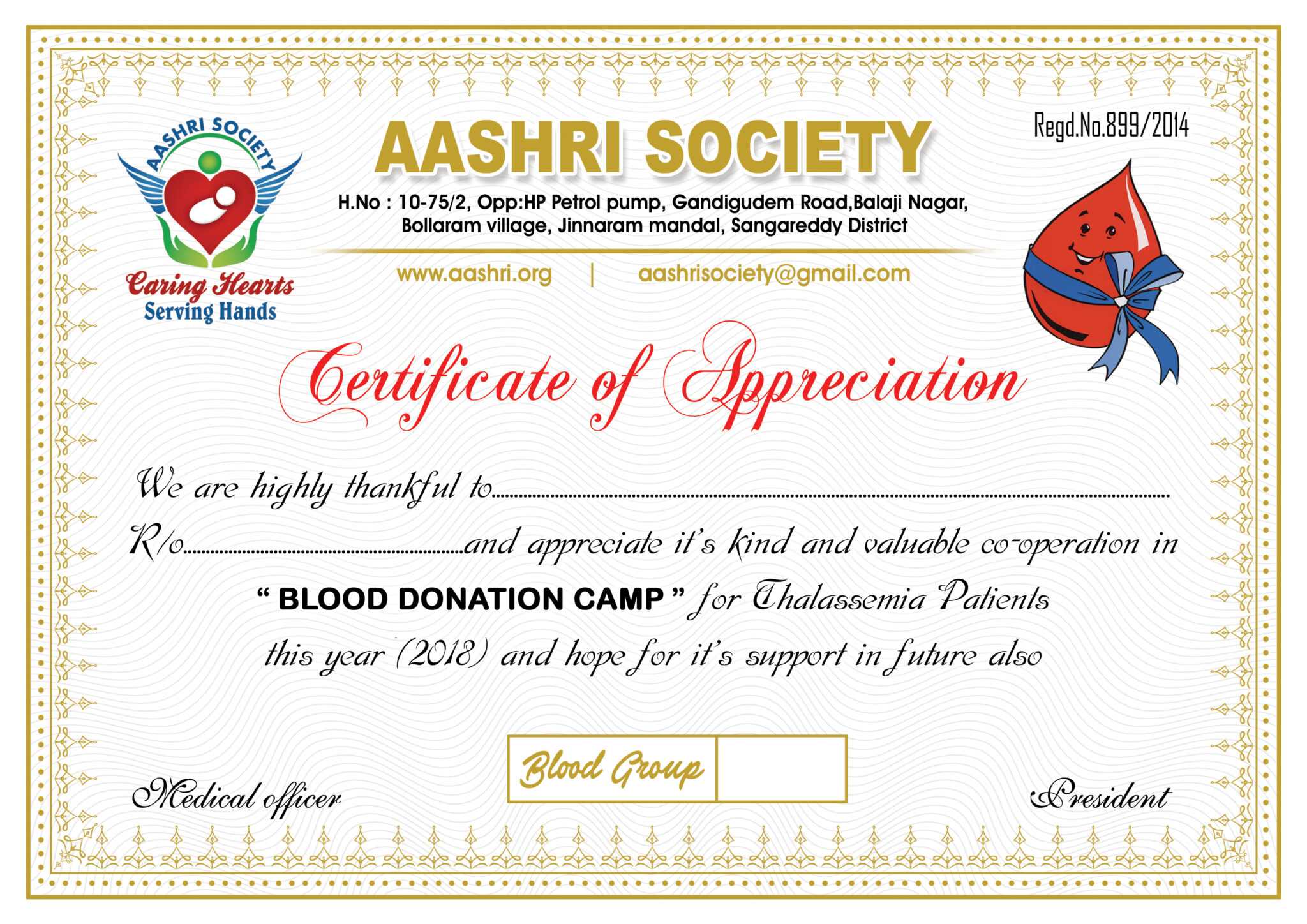 Blood Donation Certificate Templates Free Download