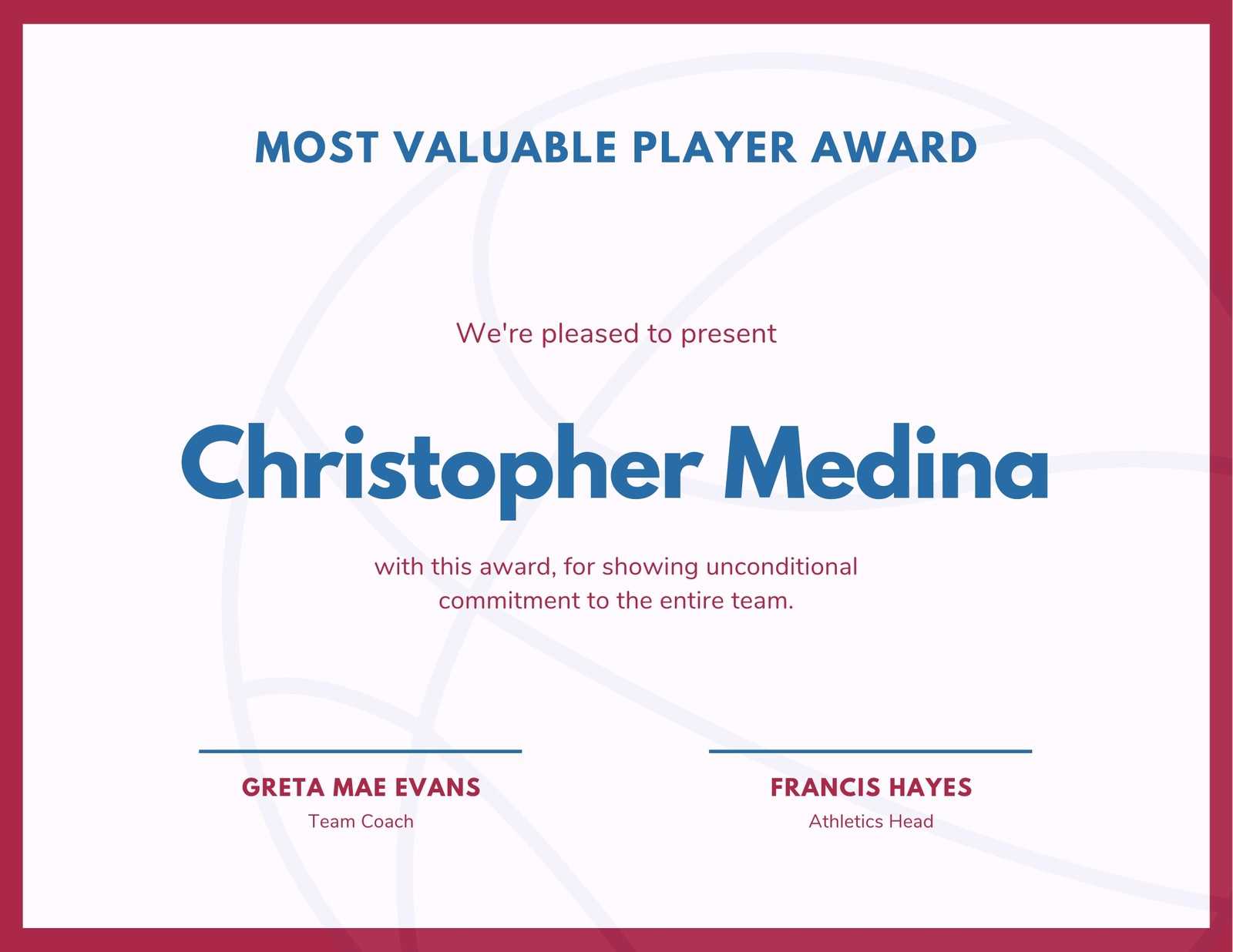 Blue And Red Basketball Sport Certificate – Templatescanva With Regard To Hayes Certificate Templates