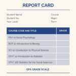 Blue College Report Card – Templatescanva Throughout College Report Card Template