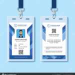 Blue Employee Id Card Design Template — Stock Vector Inside Work Id Card Template