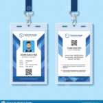Blue Employee Id Card Design Template Stock Vector Regarding Company Id Card Design Template
