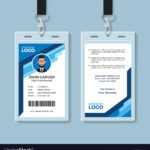 Blue Graphic Employee Id Card Template Intended For Work Id Card Template