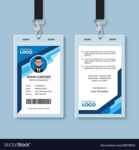 Blue Graphic Employee Id Card Template with Sample Of Id Card Template