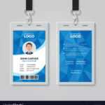 Blue Polygon Office Id Card Template Regarding Sample Of Id Card Template