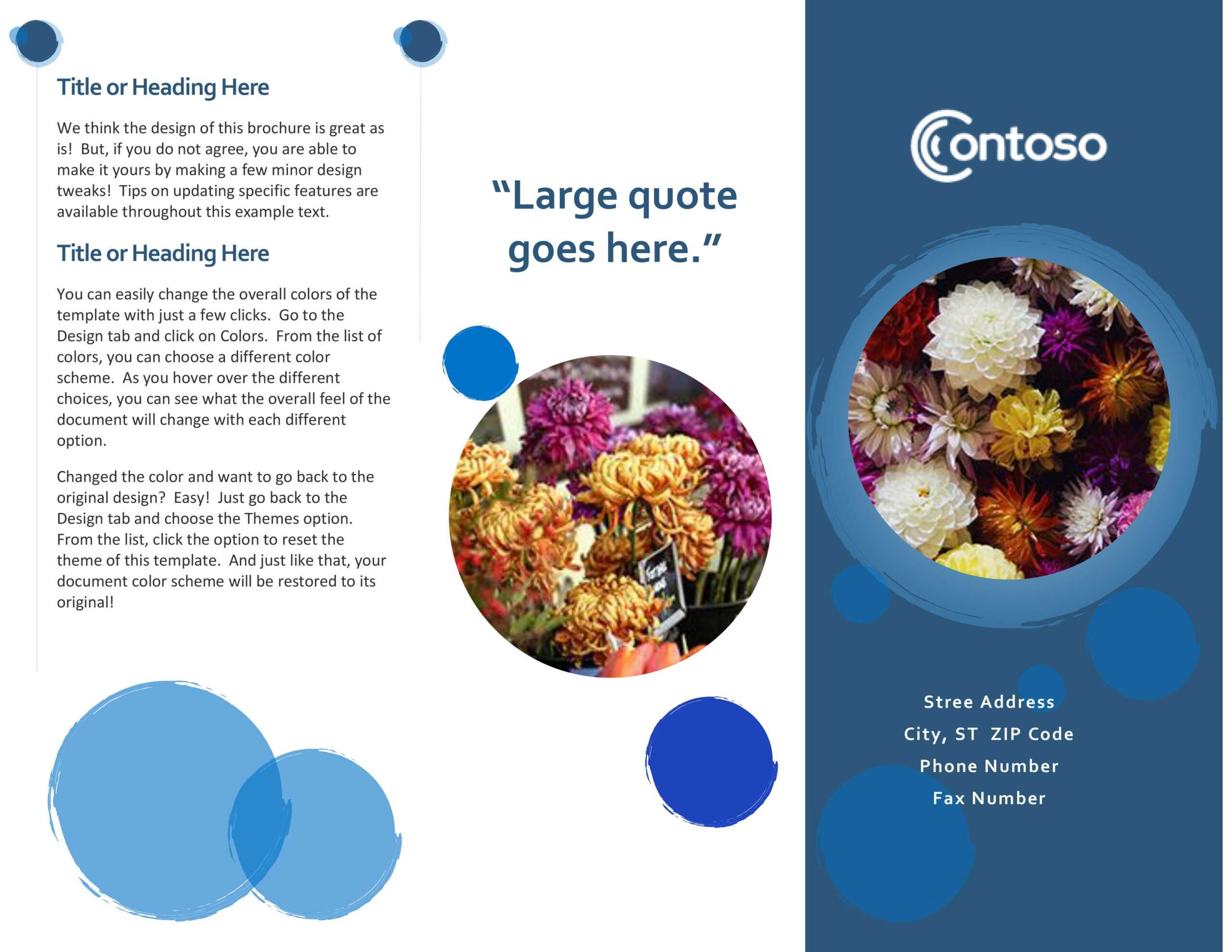 Blue Spheres Brochure In Brochure Template On Microsoft Word