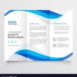 Blue Wavy Business Trifold Brochure Template With Regard To Creative Brochure Templates Free Download