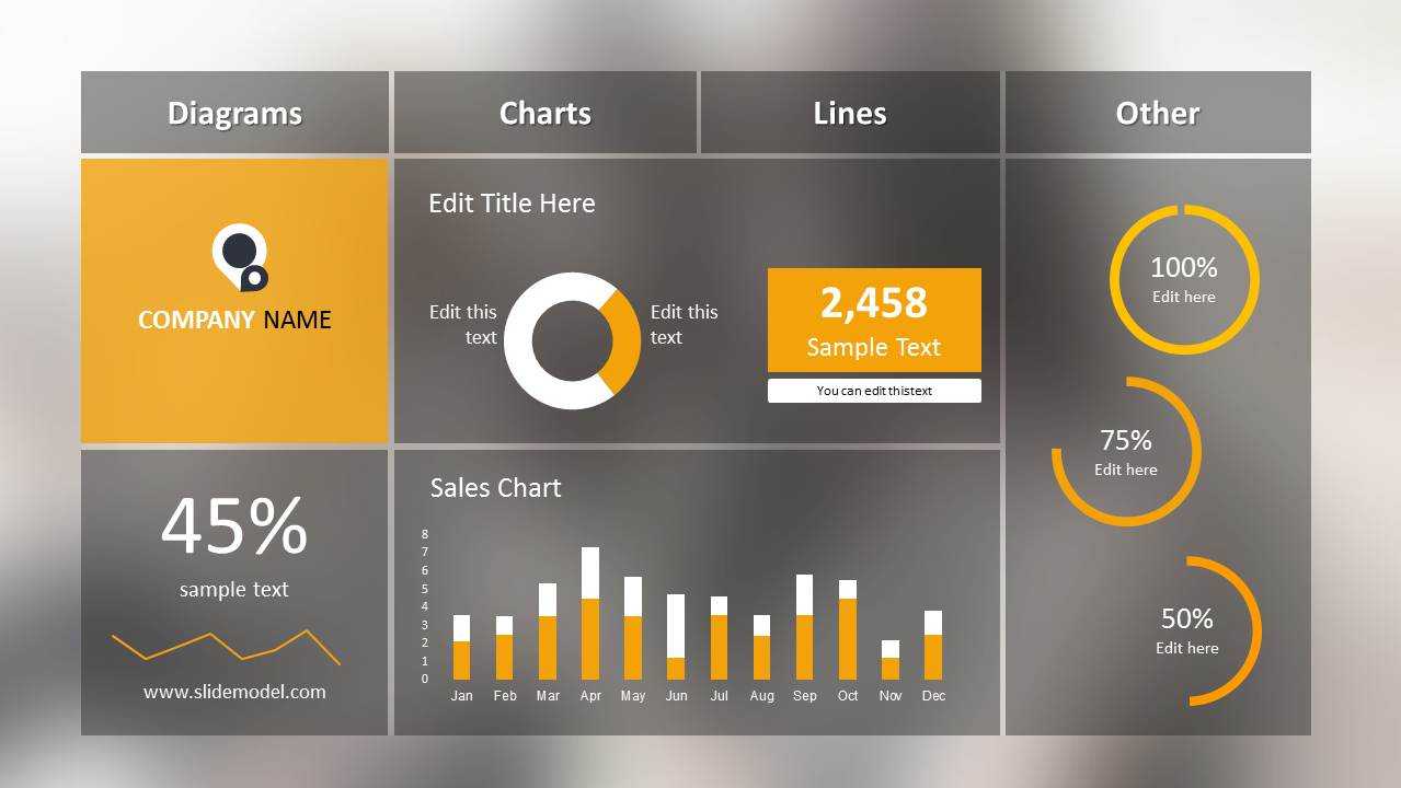 Blur Dashboard Slide For Powerpoint For Powerpoint Dashboard Template Free