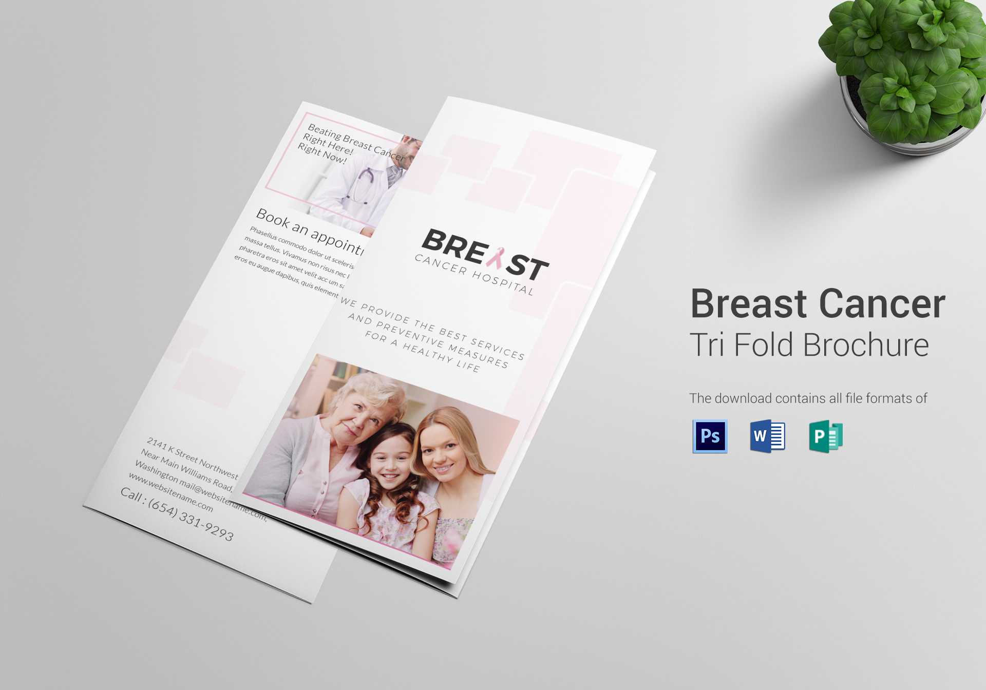 Breast Cancer Tri Fold Brochure Template Throughout Nutrition Brochure Template