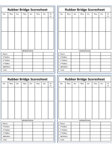 Bridge Score Sheet - 6 Free Templates In Pdf, Word, Excel inside Bridge Score Card Template