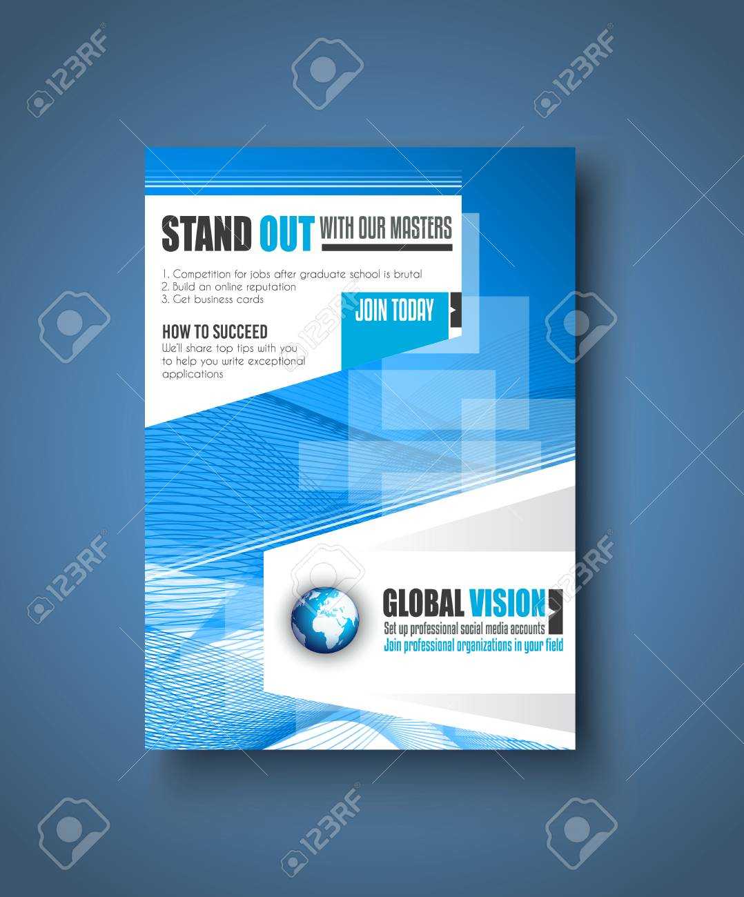 Brochure Template, Flyer Design Or Depliant Cover For Business Presentation  And Magazine Covers. In Social Media Brochure Template