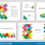 Brochures, Flyers And Business Card Templates Set. Mosaic For Fancy Brochure Templates