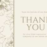 Brown Floral Sympathy Thank You Card – Templatescanva Pertaining To Sympathy Thank You Card Template