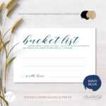 Bucket List Card, Wedding Advice Card, Navy Blue, #mrandmrs Collection For Marriage Advice Cards Templates