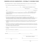 Building Construction Completion Certificate Format – Fill For Certificate Of Completion Template Construction