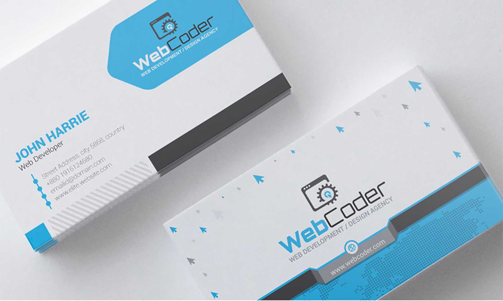 'business Card Design For Web Design And Developer' – Адаптивний Psd Шаблон  №66306 In Psd Visiting Card Templates