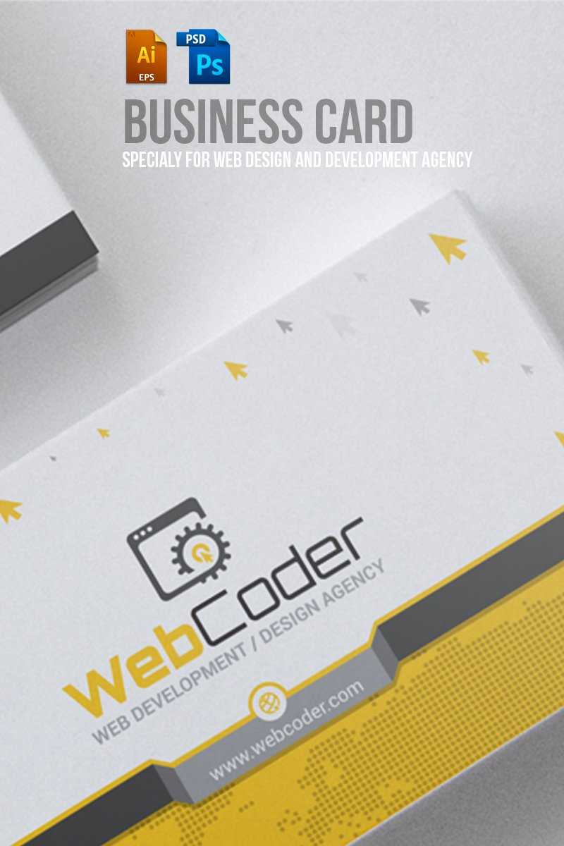 Business Card Design For Web Design And Developer Psd Template Within Web Design Business Cards Templates
