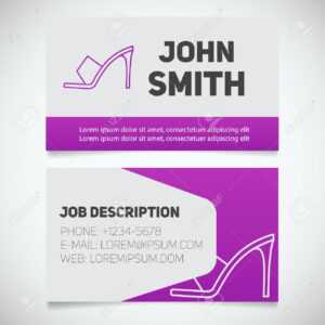 Business Card Print Template With High Heel Shoe Logo. Manager regarding High Heel Template For Cards