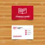 Business Card Template. Book Sign Icon. Open Book Symbol. Phone,.. With Open Office Index Card Template