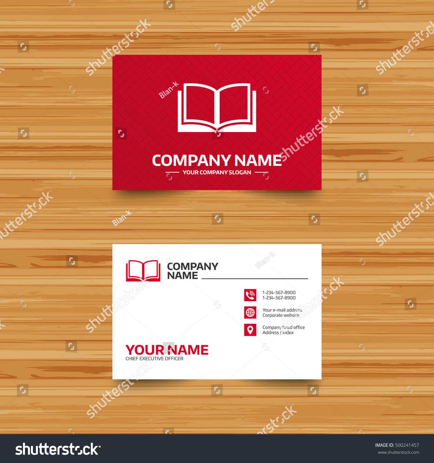 Business Card Template Book Sign Icon Stock Vector (Royalty For Index Card Template Open Office