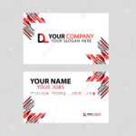 Business Card Template In Black And Red. With A Flat And Horizontal.. Regarding Dl Card Template