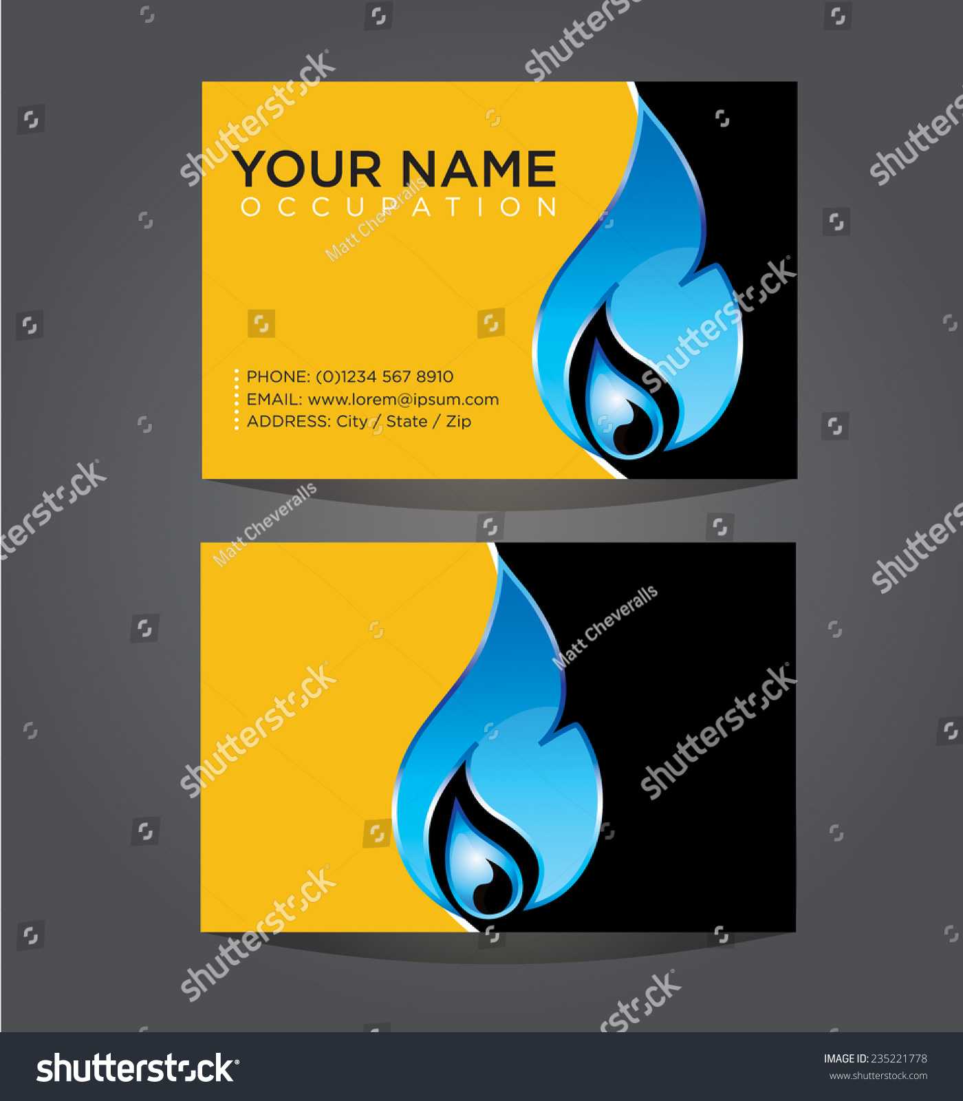 Business Card Template Plumbing Heating Air Stock Vector Regarding Hvac Business Card Template