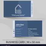 Business Card Template Real Estate Agency Design regarding Real Estate Agent Business Card Template