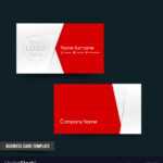 Business Card Template Set 64 Red And White Basic With Regard To Template For Calling Card