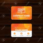 Business Or Visiting Card Template. Book Sign Icon. Open Book.. In Index Card Template Open Office