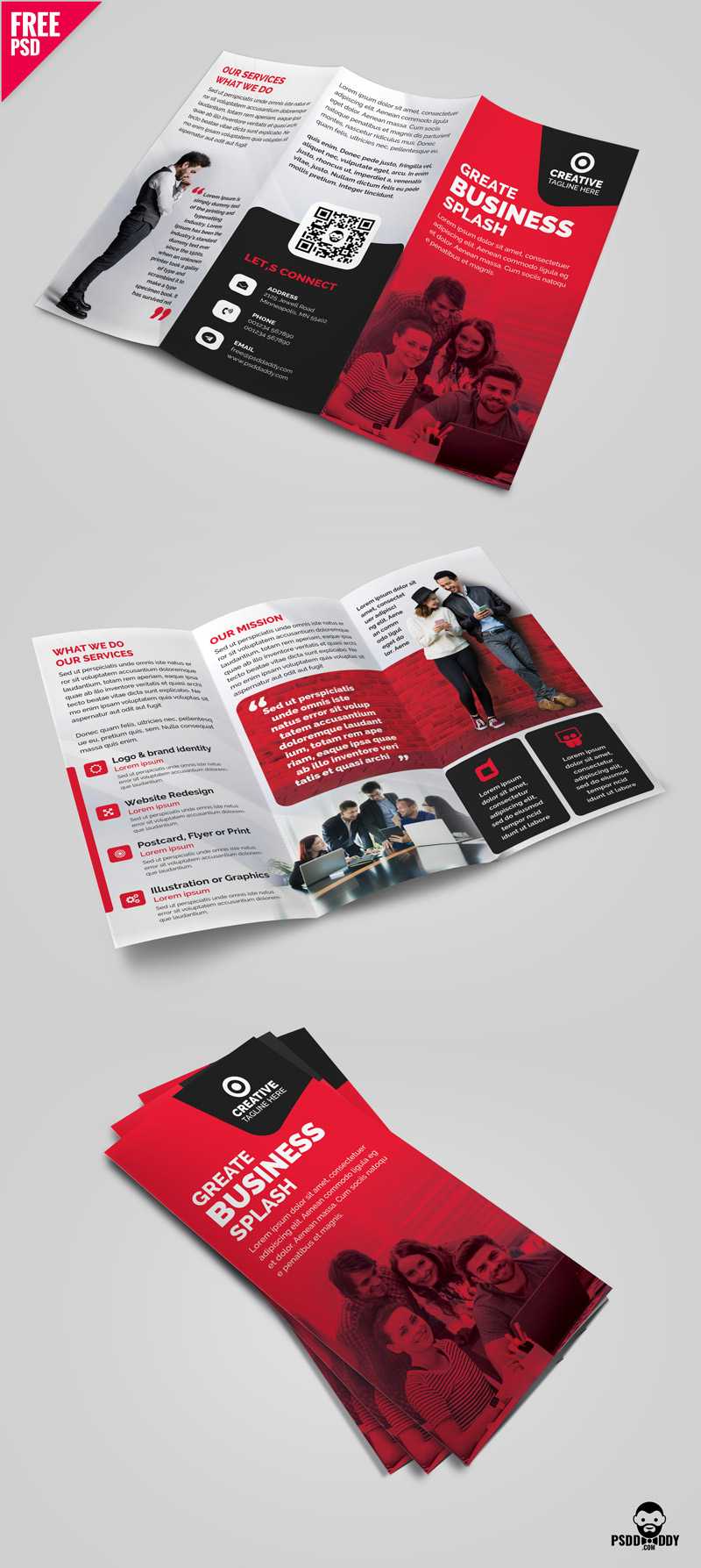 Business Tri Fold Brochure Template Design Psd – Uxfree With Brochure 3 Fold Template Psd