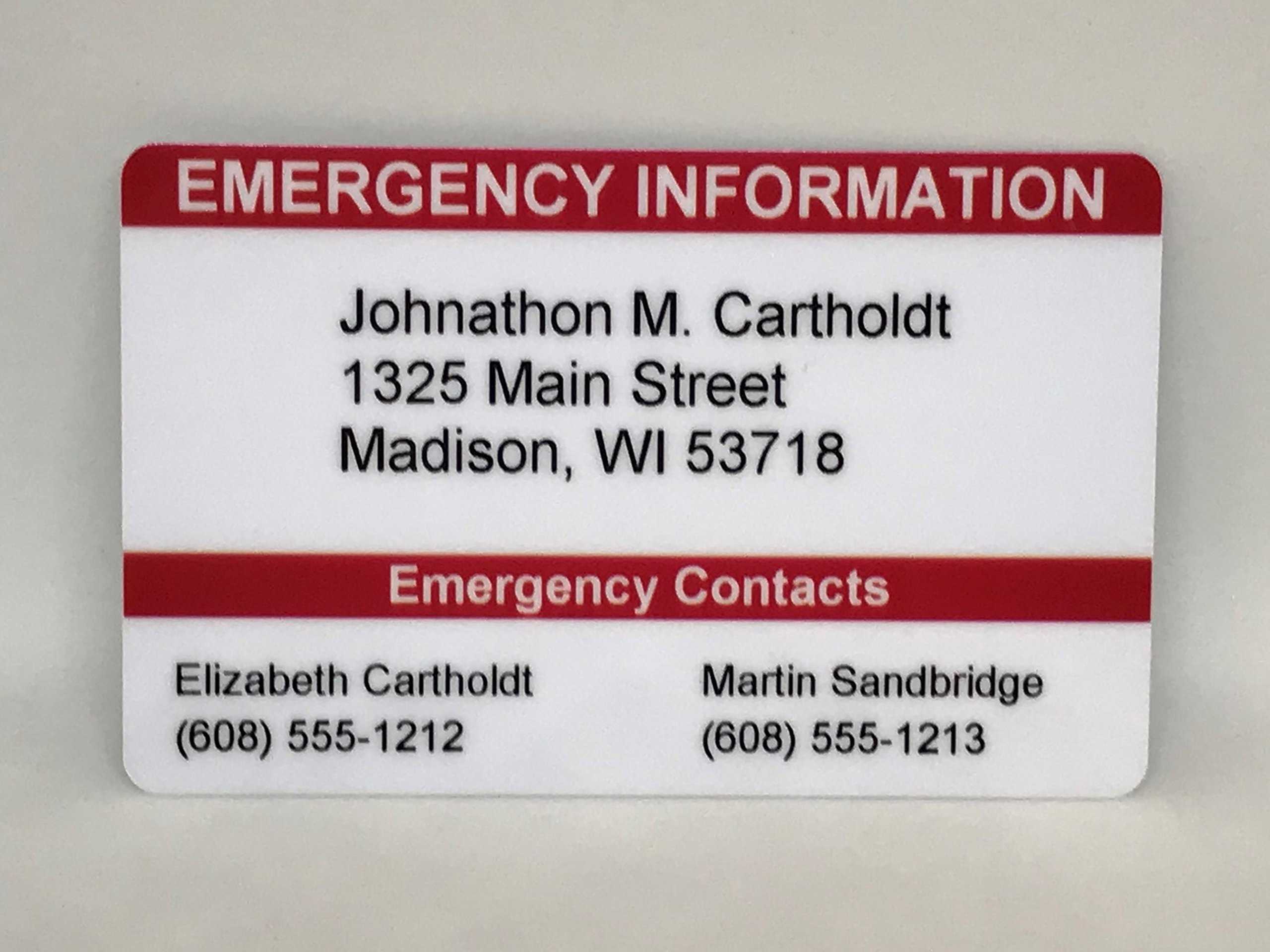 Buy Medical Id Emergency Wallet Card In Cheap Price On In Medical Alert Wallet Card Template