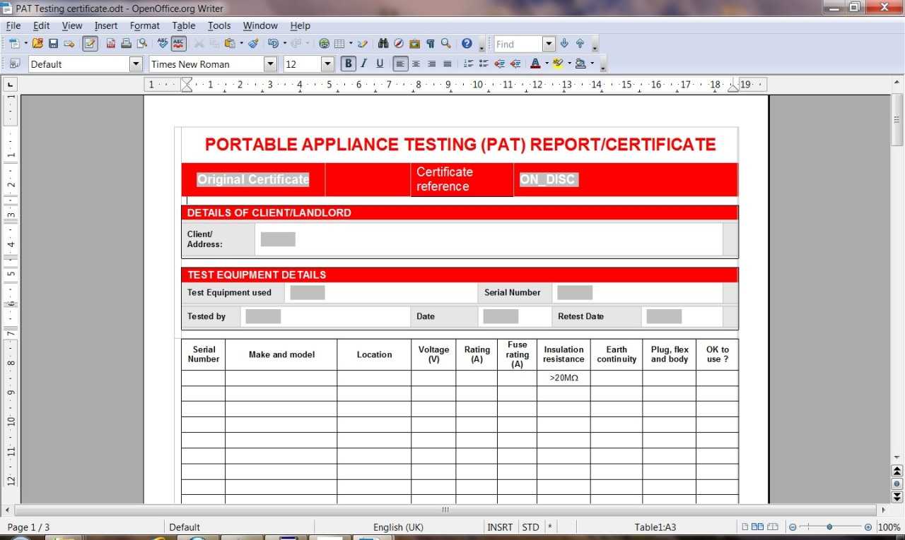 C5D Pat Test Template | Wiring Resources Inside Electrical Installation Test Certificate Template