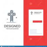 Cathedral, Church, Cross, Parish Grey Logo Design And With Christian Business Cards Templates Free