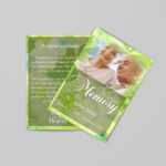 Celtic Irish Green Funeral Program Template Within Memorial Cards For Funeral Template Free