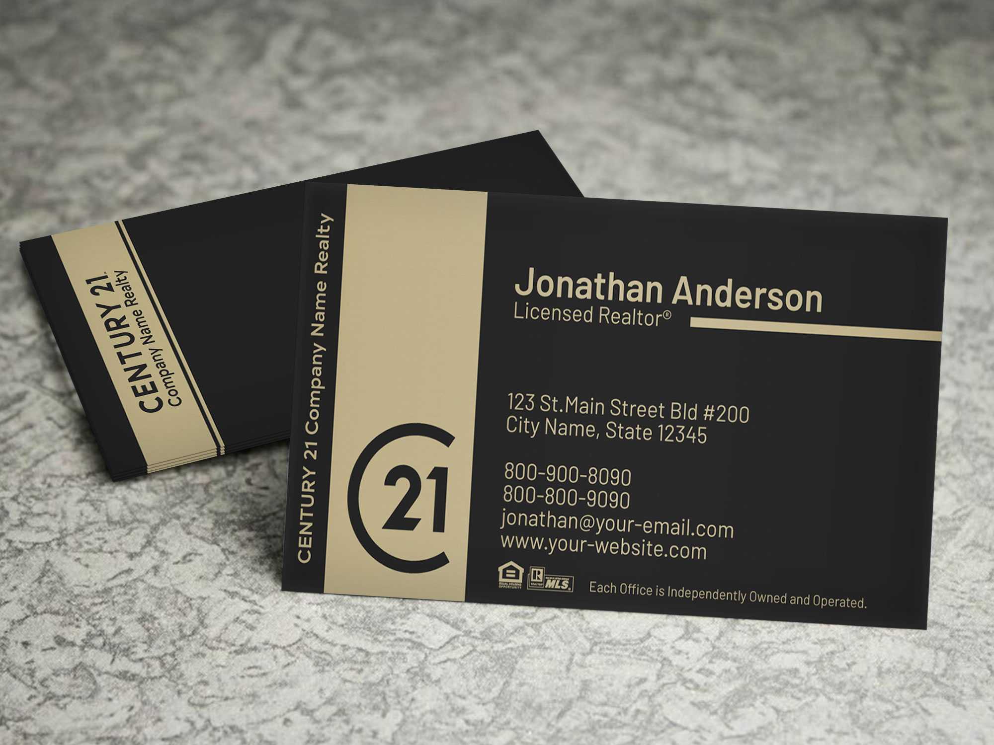 Century 21 Business Card Template – Bc1830C21 – Nusacreative Pertaining To Coldwell Banker Business Card Template