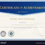Certificate Achievement Template Blue Theme Inside Blank Certificate Of Achievement Template