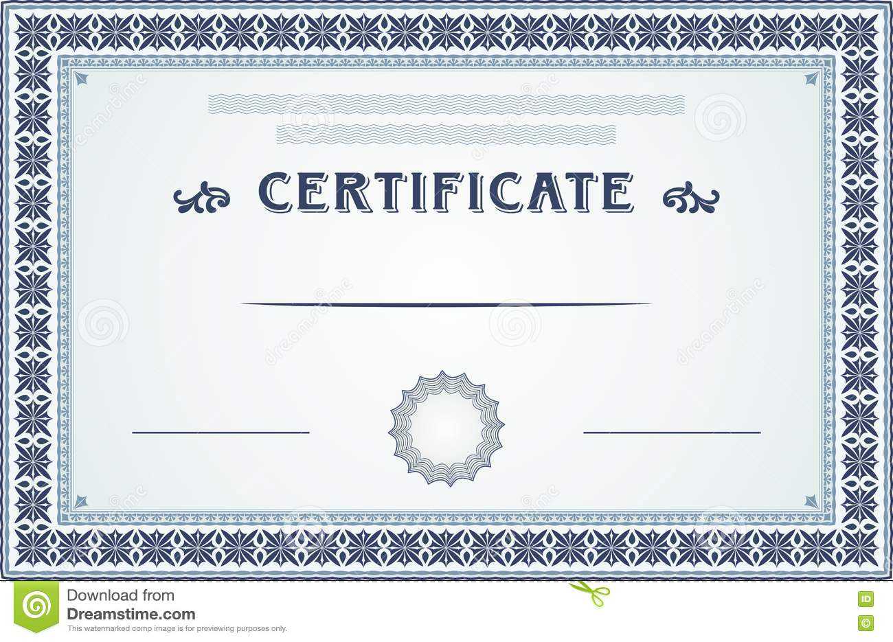 Certificate Border And Template Design Stock Vector Intended For Certificate Border Design Templates