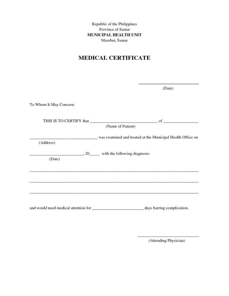 Fake Medical Certificate Template Download - Best Business Templates