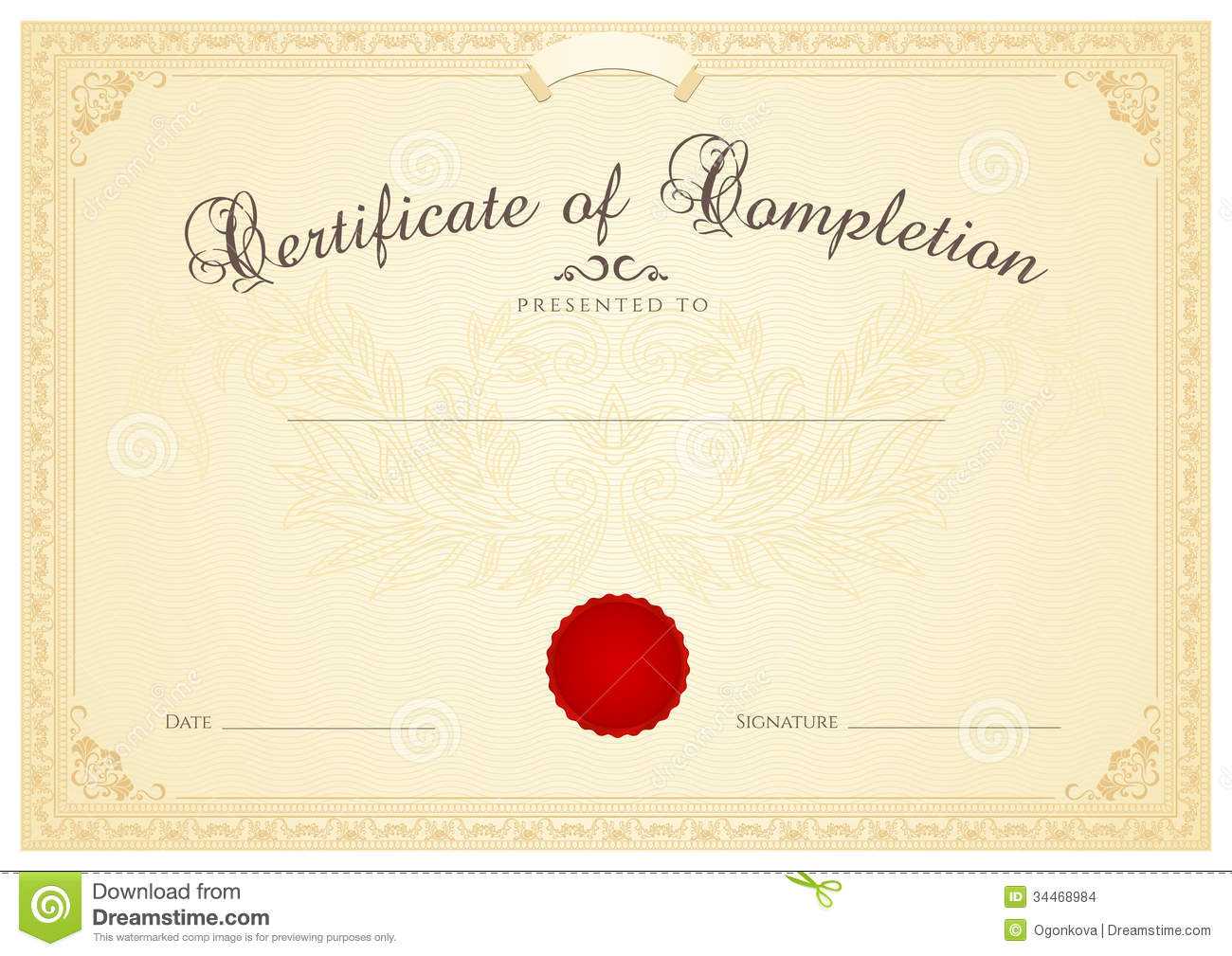 Certificate / Diploma Background Template. Floral Stock Inside Certificate Of Authenticity Photography Template