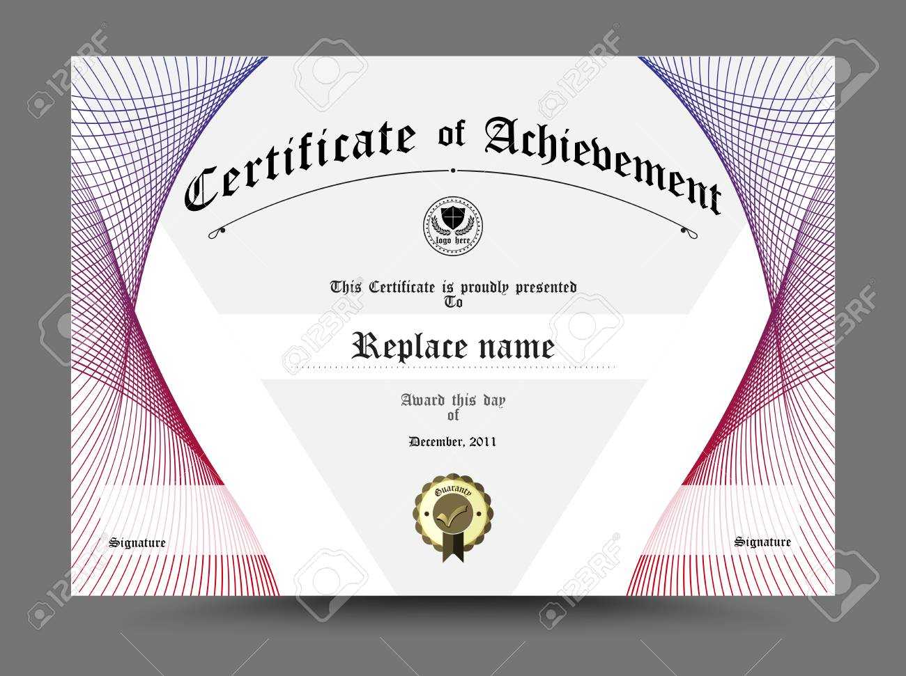 Certificate Diploma Border, Certificate Template. Design On White.. For Certificate Border Design Templates
